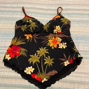 Caribbean Joe Tankini Top Sz 10